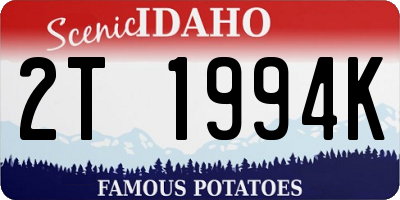 ID license plate 2T1994K