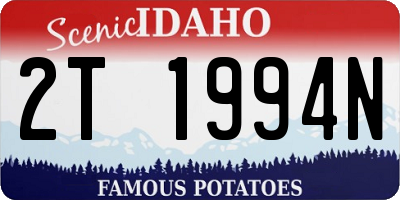 ID license plate 2T1994N