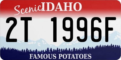 ID license plate 2T1996F