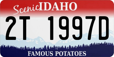 ID license plate 2T1997D