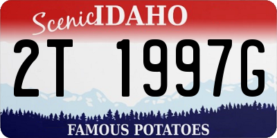 ID license plate 2T1997G