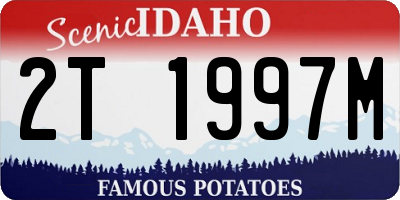 ID license plate 2T1997M