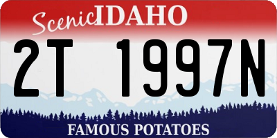 ID license plate 2T1997N