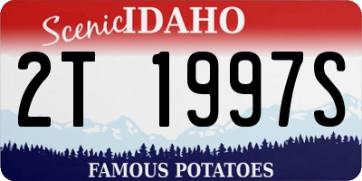 ID license plate 2T1997S