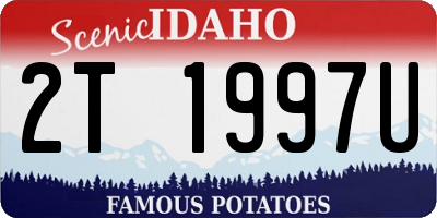 ID license plate 2T1997U