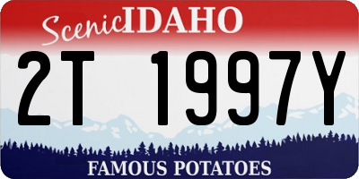 ID license plate 2T1997Y