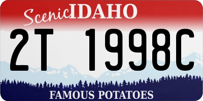 ID license plate 2T1998C