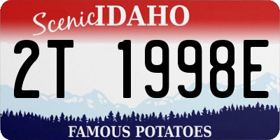 ID license plate 2T1998E