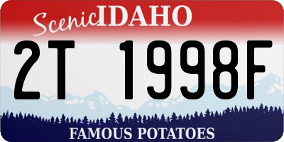 ID license plate 2T1998F