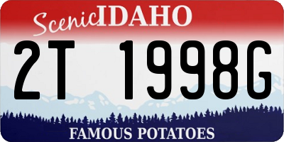 ID license plate 2T1998G