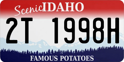ID license plate 2T1998H
