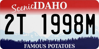 ID license plate 2T1998M