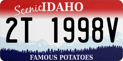 ID license plate 2T1998V