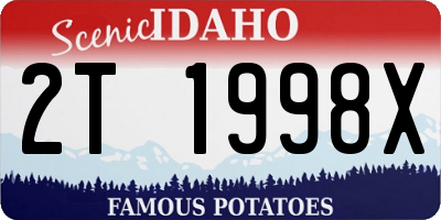 ID license plate 2T1998X