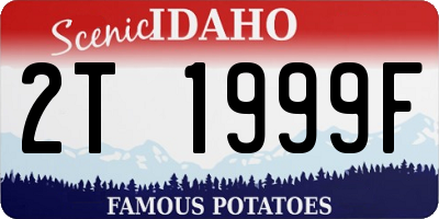 ID license plate 2T1999F