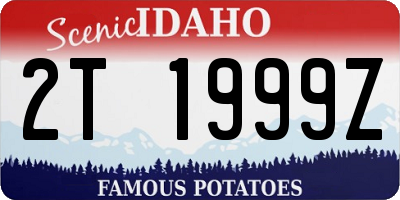 ID license plate 2T1999Z