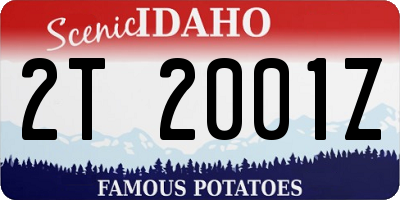 ID license plate 2T2001Z