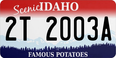 ID license plate 2T2003A