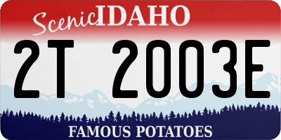 ID license plate 2T2003E