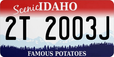 ID license plate 2T2003J