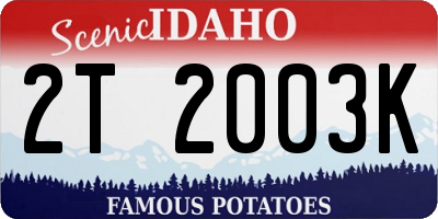 ID license plate 2T2003K
