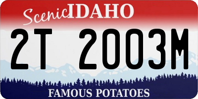 ID license plate 2T2003M