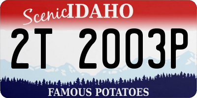 ID license plate 2T2003P
