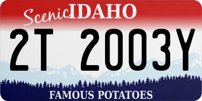 ID license plate 2T2003Y