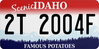 ID license plate 2T2004F