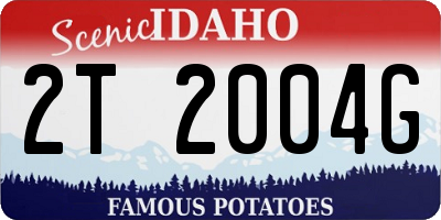 ID license plate 2T2004G