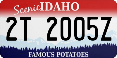 ID license plate 2T2005Z