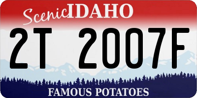 ID license plate 2T2007F