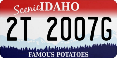 ID license plate 2T2007G