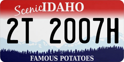 ID license plate 2T2007H
