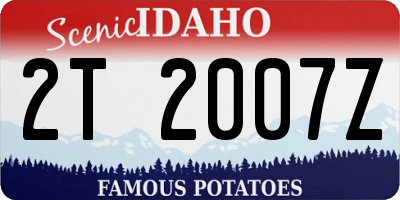 ID license plate 2T2007Z