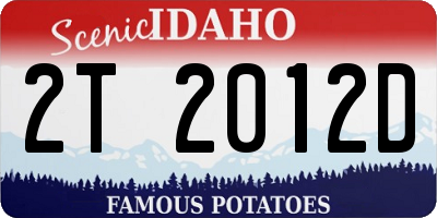 ID license plate 2T2012D
