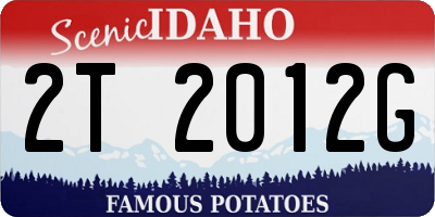 ID license plate 2T2012G