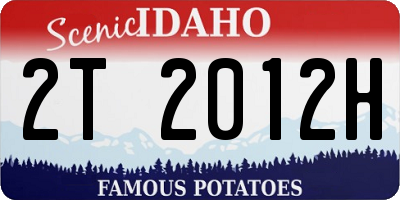 ID license plate 2T2012H