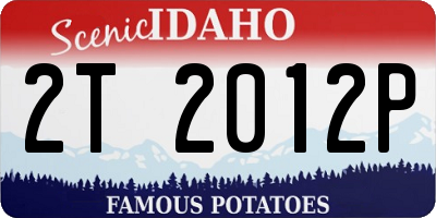 ID license plate 2T2012P