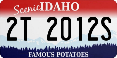 ID license plate 2T2012S