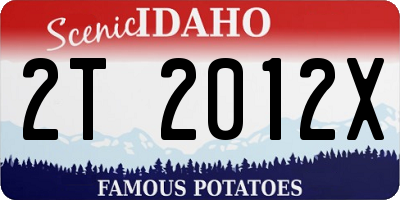 ID license plate 2T2012X
