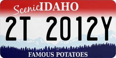 ID license plate 2T2012Y