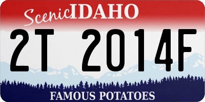 ID license plate 2T2014F