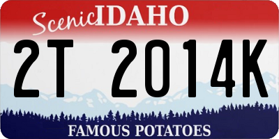 ID license plate 2T2014K