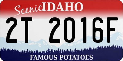 ID license plate 2T2016F