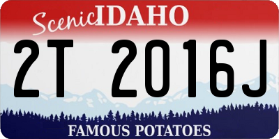 ID license plate 2T2016J