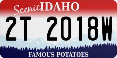 ID license plate 2T2018W
