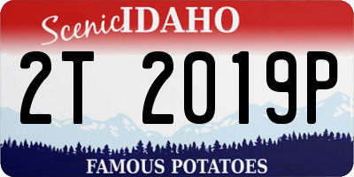 ID license plate 2T2019P