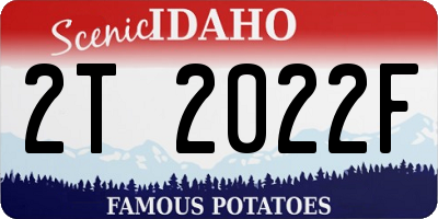 ID license plate 2T2022F