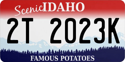 ID license plate 2T2023K